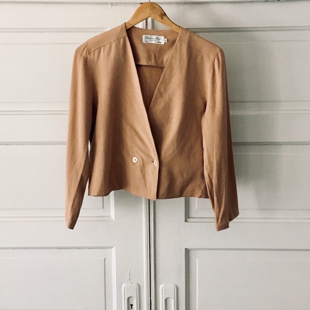 Christian Dior Linen Cropped Blazer